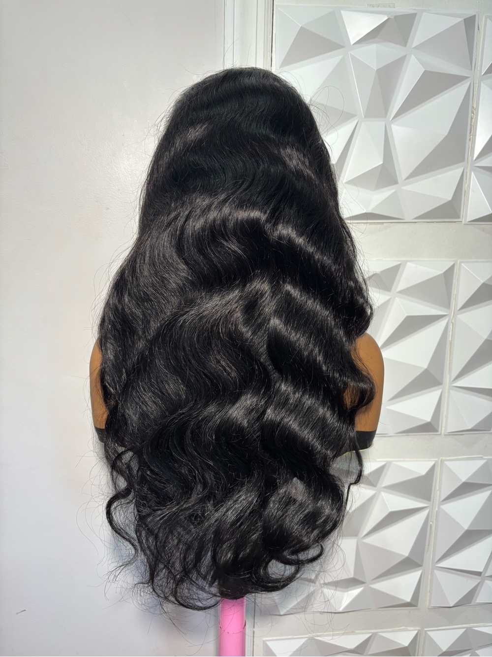 30 Inch Black Body Wave 100% Human Hair Wig 13x4 Swiss Lace Frontal Free Part